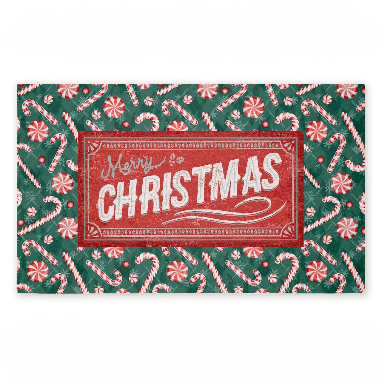 Stupell Industries Vintage Christmas Candies Printed Outdoor Door Mat, design by Chad Barrett, 18"x30"